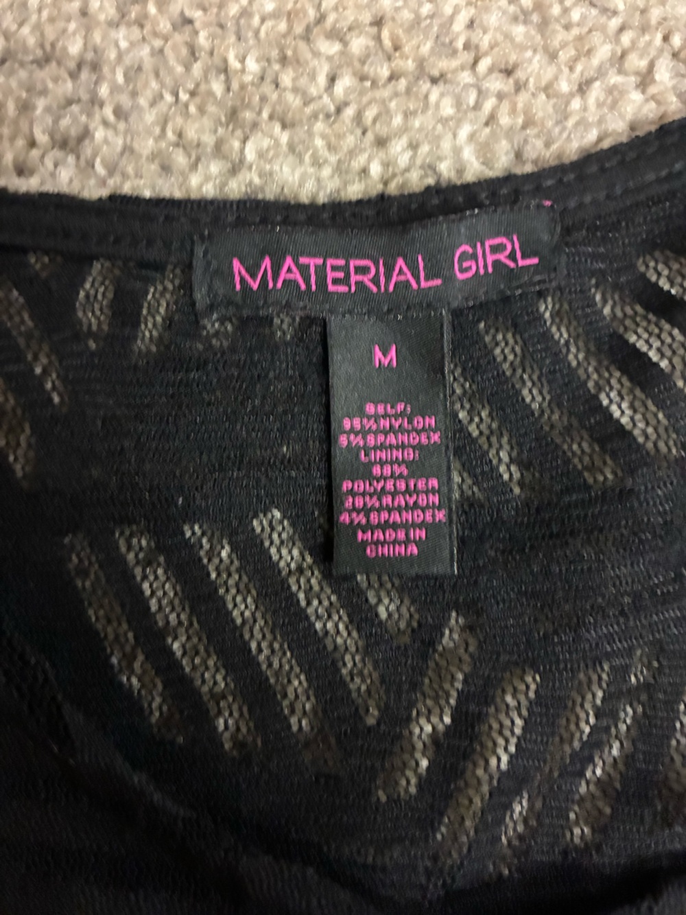 Material Girl Black Sheer Patterned Dress - Picture 2 of 4